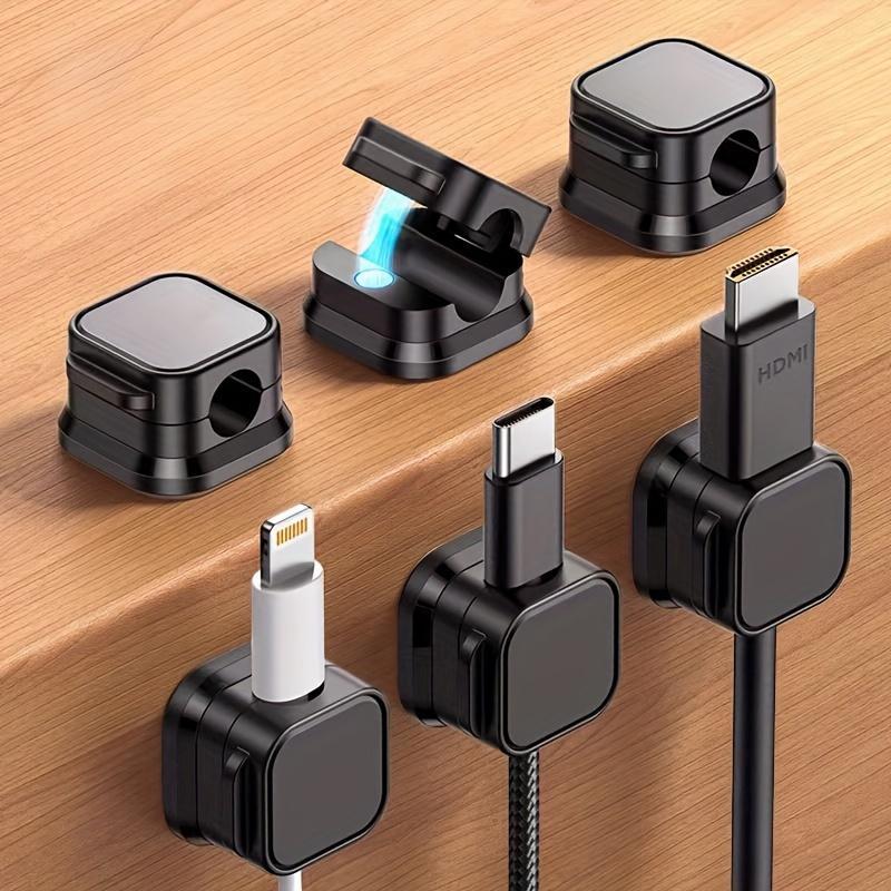 Cable Clip Organizer, 6 Counts/set Wall Mounted Cable Management Holder, Cable Organizer for Home & Office, Desk Organizer, Desk Accessories,  Room Accessories