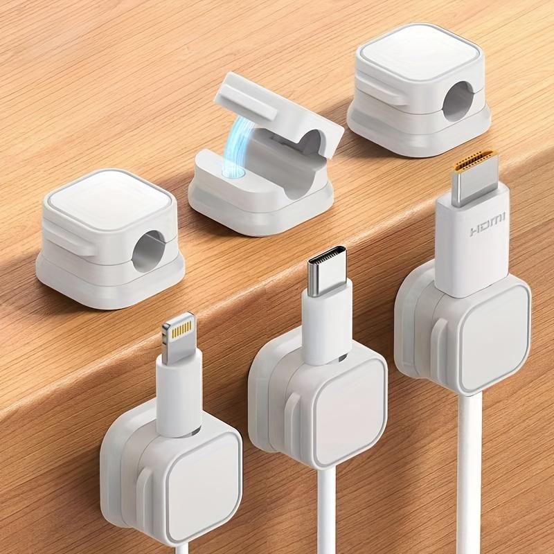 Cable Clip Organizer, 6 Counts/set Wall Mounted Cable Management Holder, Cable Organizer for Home & Office, Desk Organizer, Desk Accessories,  Room Accessories