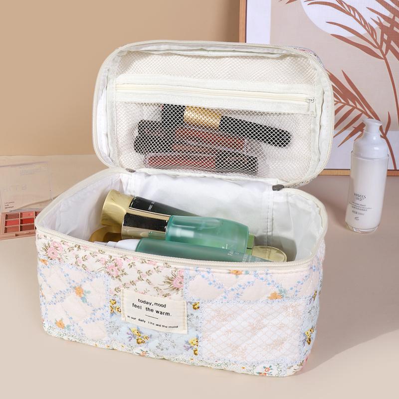 3-piece floral pattern set, lightweight, multifunctional, and stylish zipper design storage bag, suitable for daily use, leisure travel, portable storage bag for storing cosmetics, jewelry, and accessories