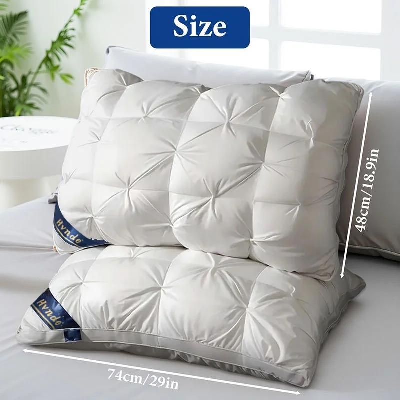 Luxurious Hotel-Quality Pillows - 2pcs Soft Down Alternative Fill for Side, Back, and Stomach Sleepers - All-Season Comfort and Flattening Resistance