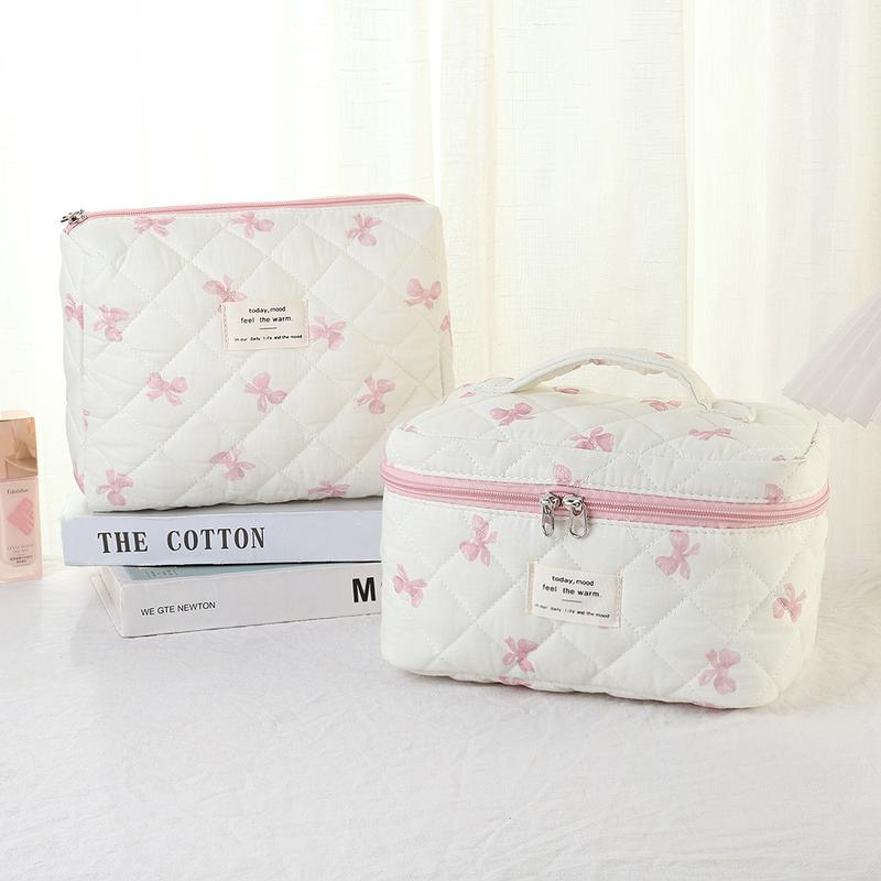 3-piece set with butterfly bow pattern, lightweight, multifunctional, fashionable storage bag with zipper design suitable for daily use, leisure travel, portable storage bag for storing cosmetics, jewelry and accessories