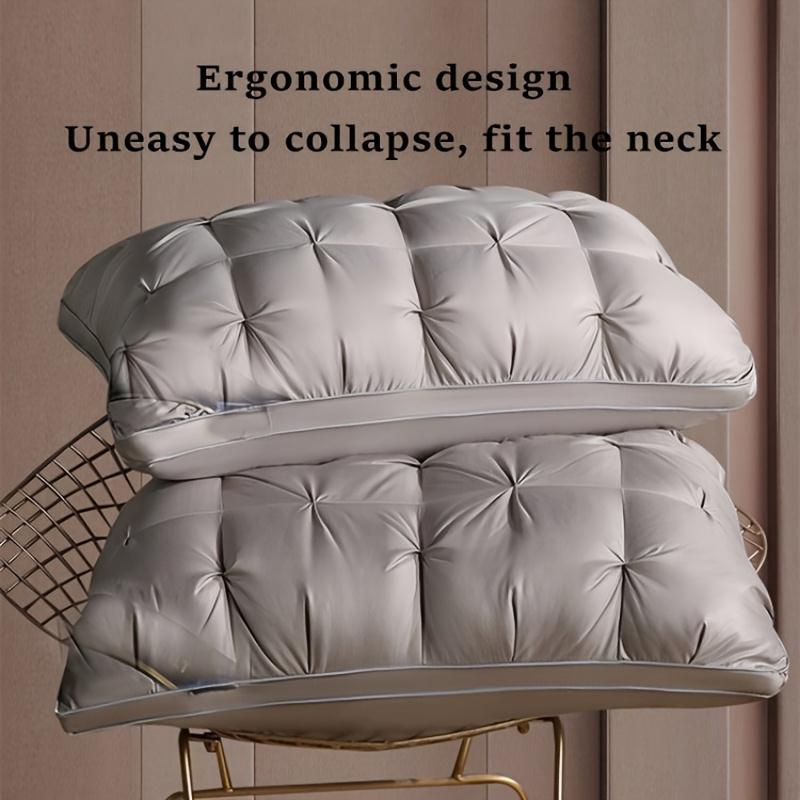 2pcs Uxury 5-Star Hotel Quality Pillow,  990G - Deep Sleep Neck Support, Non-Collapse High Pillow Core for All Seasons, Hypoallergenic Polyester Cover, Machine Washable Suitable for side sleeping, supine sleeping, prone sleeping