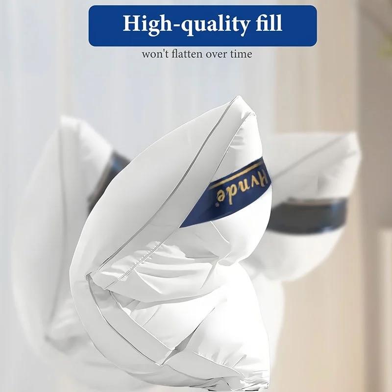 Luxurious Hotel-Quality Pillows - 2pcs Soft Down Alternative Fill for Side, Back, and Stomach Sleepers - All-Season Comfort and Flattening Resistance