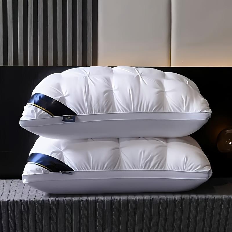 Luxurious Hotel-Quality Pillows - 2pcs Soft Down Alternative Fill for Side, Back, and Stomach Sleepers - All-Season Comfort and Flattening Resistance