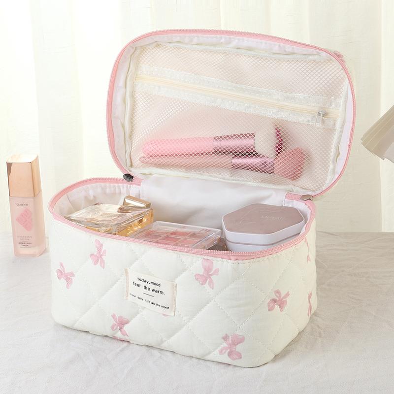 3-piece set with butterfly bow pattern, lightweight, multifunctional, fashionable storage bag with zipper design suitable for daily use, leisure travel, portable storage bag for storing cosmetics, jewelry and accessories
