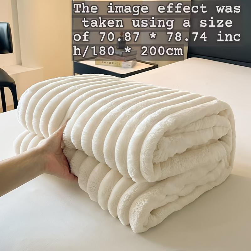 Luxury Cream Faux Rabbit Fur Sleep Blanket - Super Soft, Warm and Cozy, Extra Soft Cozy Baby Blanket for Sofa, Bed, Nursery - Ideal Seasonal Gift, Bed Blanket, Luxury Feeling Extra Soft Cozy Baby Blanket