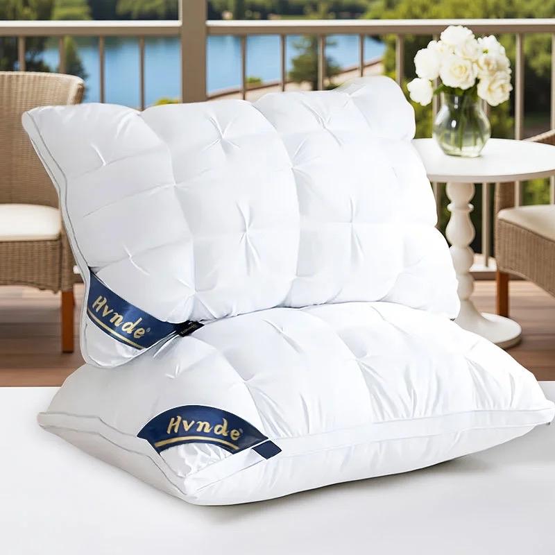 Luxurious Hotel-Quality Pillows - 2pcs Soft Down Alternative Fill for Side, Back, and Stomach Sleepers - All-Season Comfort and Flattening Resistance