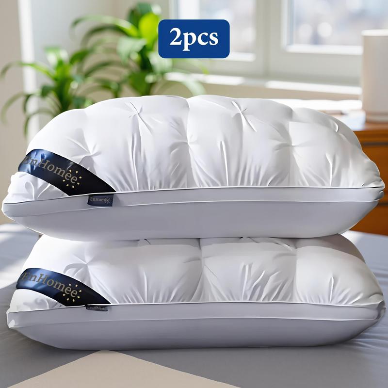 Luxurious Hotel-Quality Pillows - 2pcs Soft Down Alternative Fill for Side, Back, and Stomach Sleepers - All-Season Comfort and Flattening Resistance