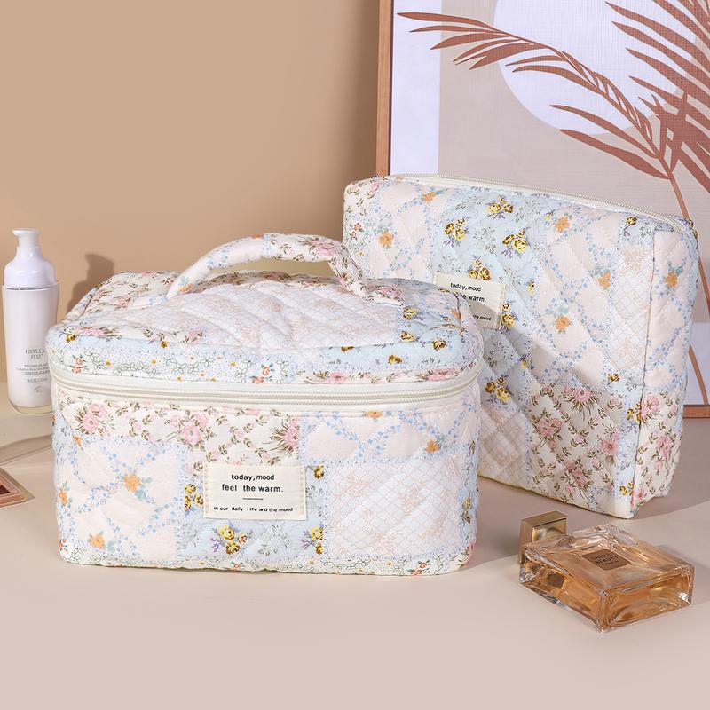 3-piece floral pattern set, lightweight, multifunctional, and stylish zipper design storage bag, suitable for daily use, leisure travel, portable storage bag for storing cosmetics, jewelry, and accessories