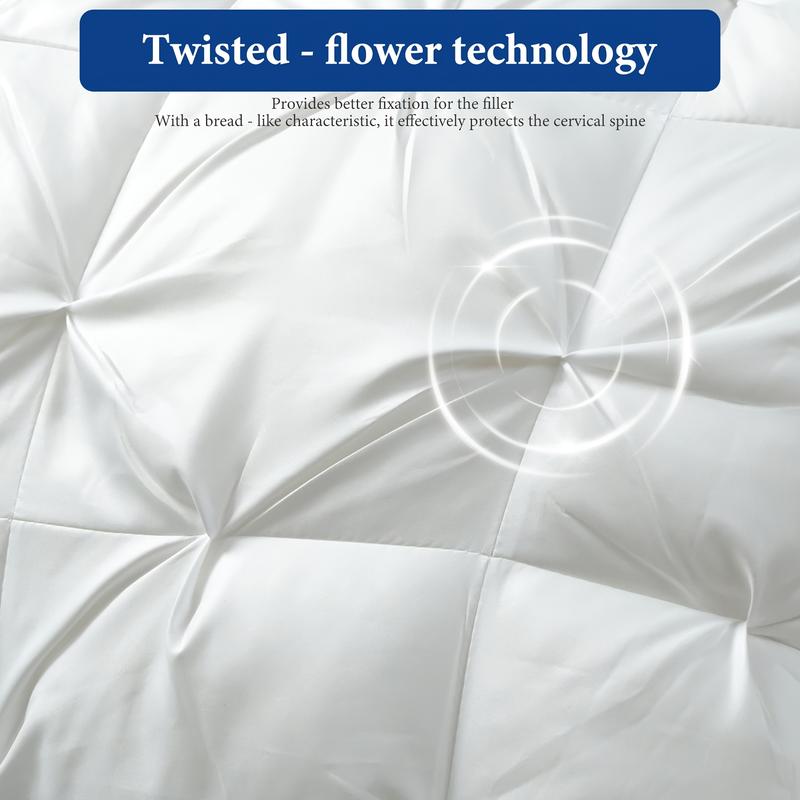 Luxurious Hotel-Quality Pillows - 2pcs Soft Down Alternative Fill for Side, Back, and Stomach Sleepers - All-Season Comfort and Flattening Resistance