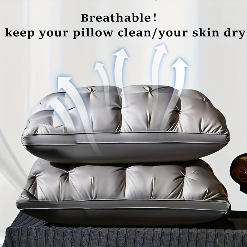 2pcs Uxury 5-Star Hotel Quality Pillow,  990G - Deep Sleep Neck Support, Non-Collapse High Pillow Core for All Seasons, Hypoallergenic Polyester Cover, Machine Washable Suitable for side sleeping, supine sleeping, prone sleeping